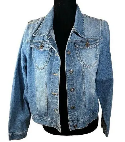 The Style Between Us Cropped Denim Jean Jacket Size Large NEW