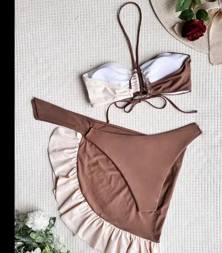 Boutique Colorblock three pieces set brown/cream