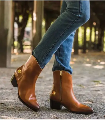 NEW Thursday Boot Co. Sedona Country Star Brown Ankle Zipper Western Booties 7.5