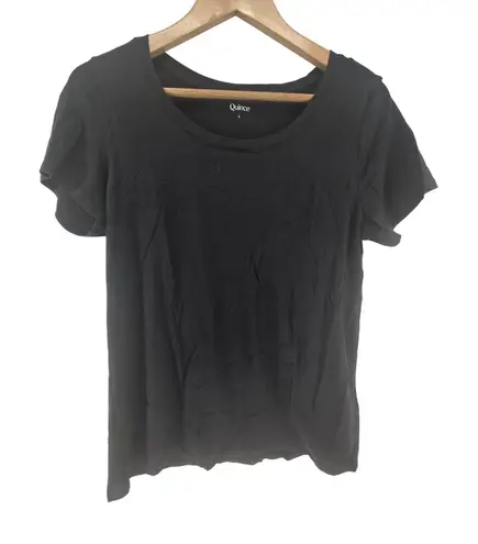 Quince T-shirt Tee Womens Large Black Short Sleeve Crew Neck Casual Outdoor Logo