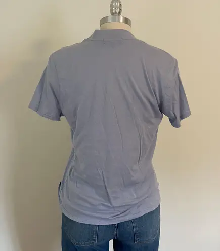 Something Navy Light Blue Mock Neck Tee