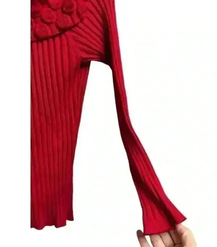 United States Sweaters Off the Shoulders Red Sweater Size Medium