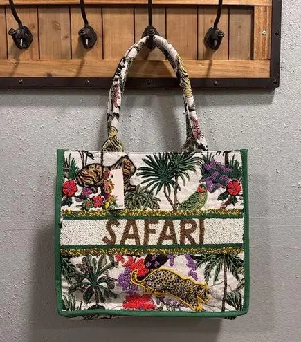 VIRAL America & Beyond Safari Beaded Tote Bag