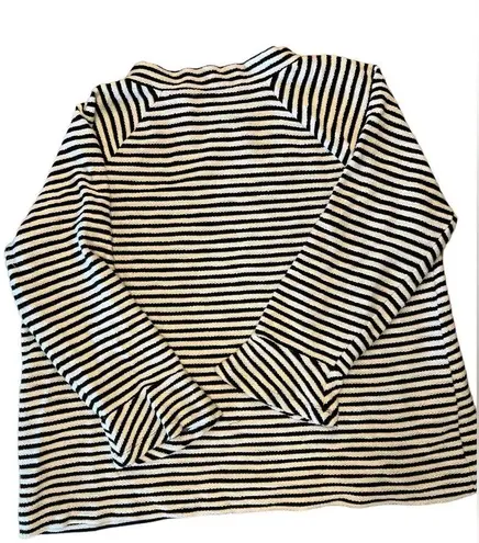 Loft  Black and White Striped Mock Turtleneck Pullover Top Size Extra Lar…​​