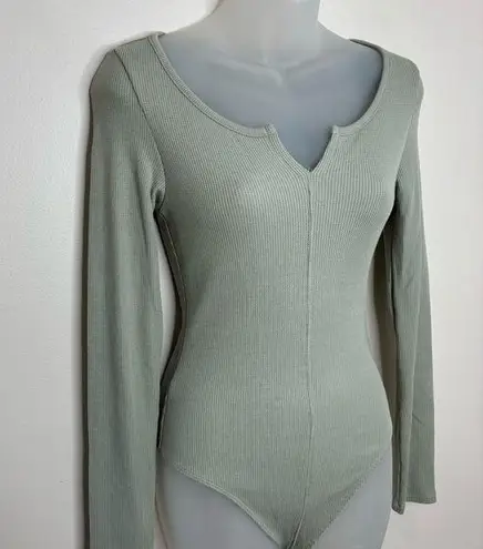 American Eagle  Long Sleeve Ribbed Sage Green bodysuit NWT new size medium