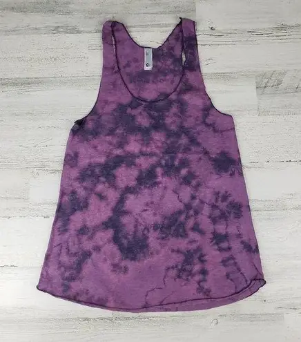 American Apparel NWOT  50/50 Custom Purple Bleach Tie Dye Crinkle Tank Top Medium