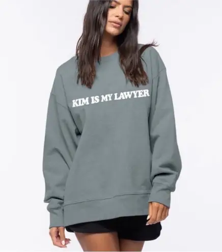 Talentless Is Kim My Lawyer Crewneck Dusty Blue Size XXL