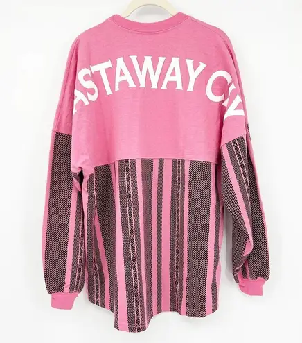 Disney  Cruise Line Castaway Cay Womens Long Sleeve Spirit Jersey Top Size M Pink