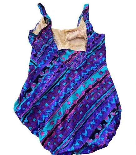 L.L.Bean RETRO  Bold print one piece swimsuit Size 14/16 TALL