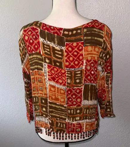 CHAUS NEW YORK Chaus Sport Abstract Patchwork Two Piece Skirt Set Size Medium