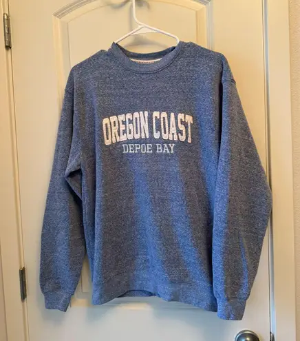 Oregon Coast Depoe Bay Crewneck Sweatshirt Cotton/Blend Womens Medium Blue