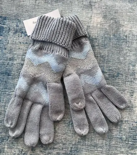 Vera Bradley NWT!  Winter Chevron Blue Gray Silver Cozy Knit Tech Gloves