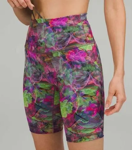 Lululemon  Women’s 12 Wunder Train High Rise Biker Short Vivid Floral Tone Multi