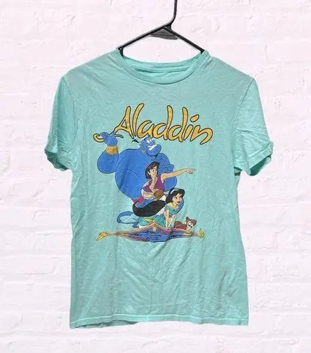 Disney  Aladdin Magic Carpet Genie Classic Vintage Teal T-Shirt small baby tee