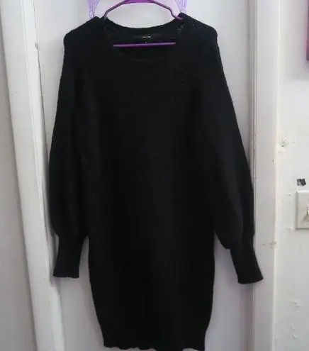 VERO MODA VMSIMONE LS o-neck Ga Boo sweater mini dress in black size XS extra small.