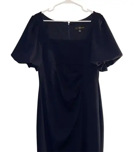 Betsy and Adam Women's Black Flutter Sleeve Midi Dress Size 12 Party/Cocktail