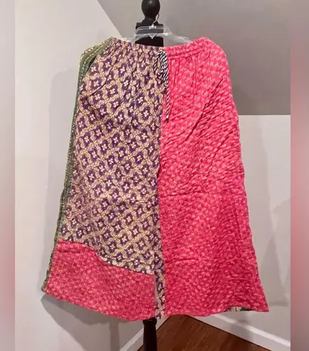 Multicolor Patchwork Skirt Tan Size undefined