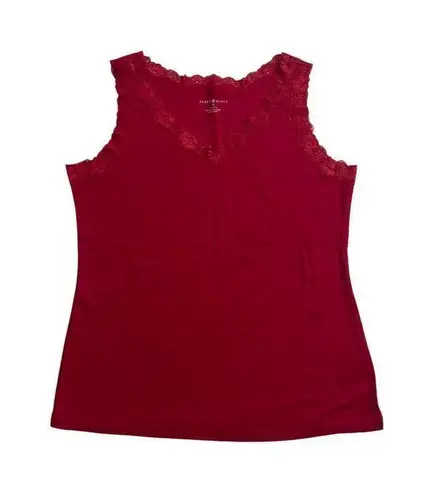 Karen Scott Lace-Patch V-Neck Tank top size M