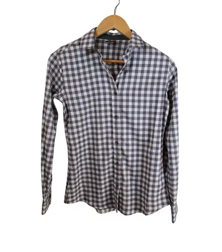 Storm Creek Button Up Shirt Womens XS Purple Checked Long Sleeve Collared