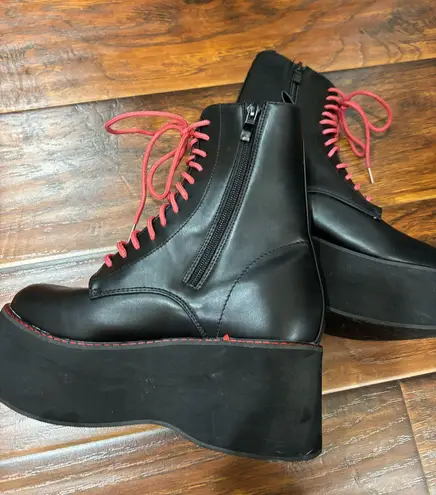 Nasty Gal  Platform Boots Faux Leather Black