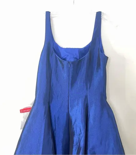 Mac Duggal 12225 Sapphire Front Slit Square Neck Ballgown With Train, Size 6