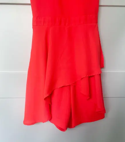 Decree Neon Faux Wrap Sleeveless Romper