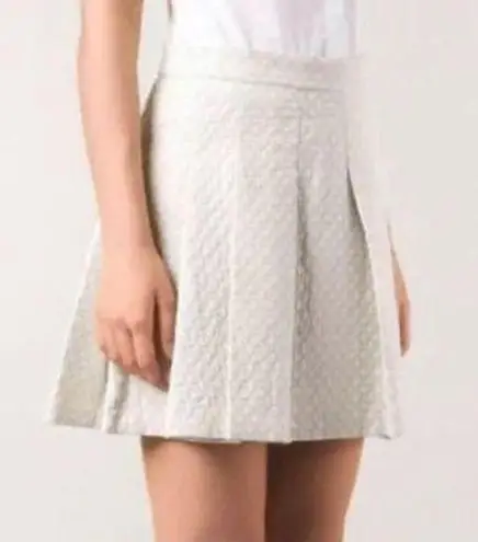 Derek Lam 10 Crosby White Gray Pleated Fall Winter Spring Mini Skirt Size 4