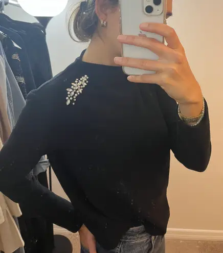 ZARA Shirt With Pearls And Rhinestones