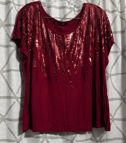 Apt. 9  Burgundy Sequin Top - Image 1