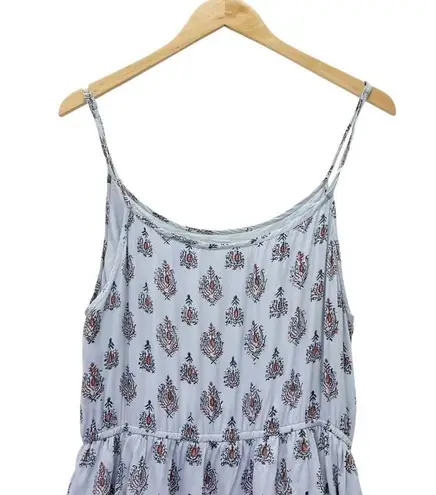 Roller Rabbit August Dakota Mini Dress Light Blue & Red Batik Print Size Small