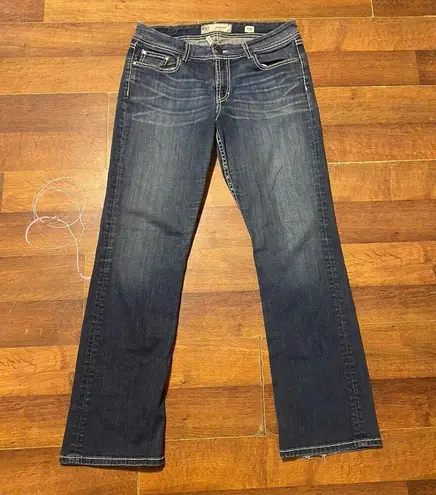 BKE Y2K vintaage grunge Buckle Harper bootcut sz 31R blue jeans 34x30.5”