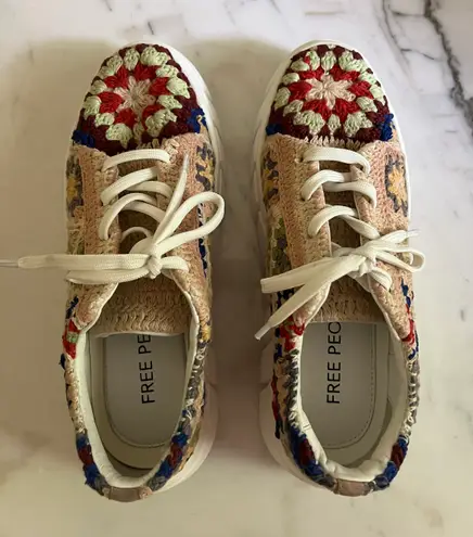 Free People Catch Me If You Can Crochet Tennis Sneakers Shoes