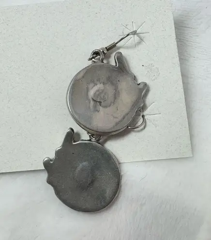 Ninibah Sterling Silver Resin Desert Scene Cactus Dangle Earrings and Pin Brooch