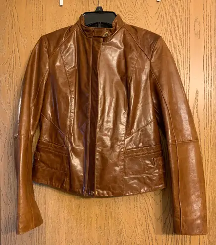 Cole Haan  Brown Genuine Leather Jacket 