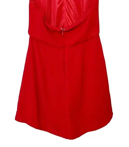 ASTR  the Label High Neck Halter Neck Red Romper Backless Womens Size Small