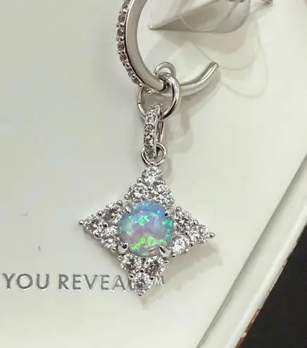 BOMB PARTY Oct 2024 Bday Collection “She Turns Heads” Rhodium Fire Opal Earrings Blue