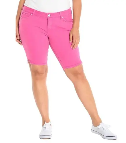 Bermuda Slink Jeans Pink Curvy Stretch Longer length  Shorts womens plus 22 new