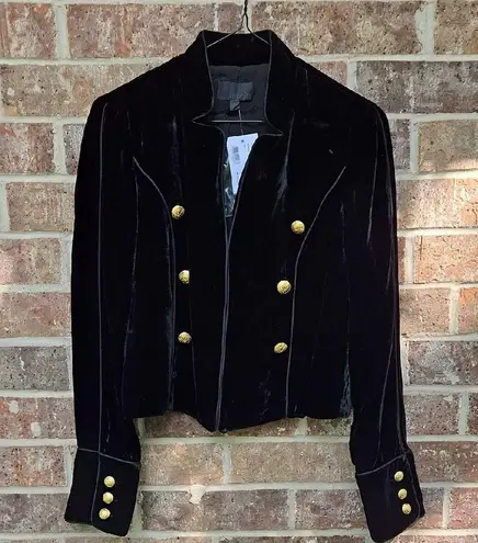 Intermix $398 *GARDOT* GOLD BLACK VELVET MILITARY CHIC JACKET S SMALL