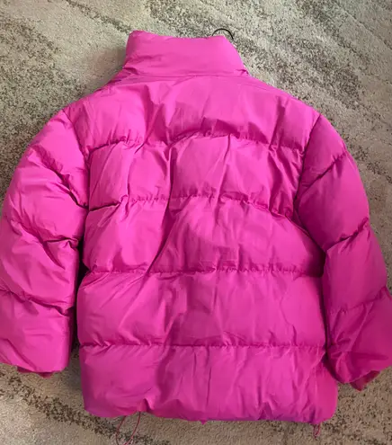 Nasty Gal Hot Pink Puffer Coat