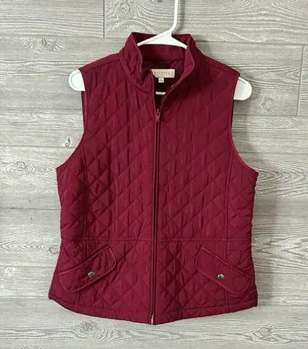 Talbots  women’s M lined puffer quilted zipper vest, fuchsia color, lightweight