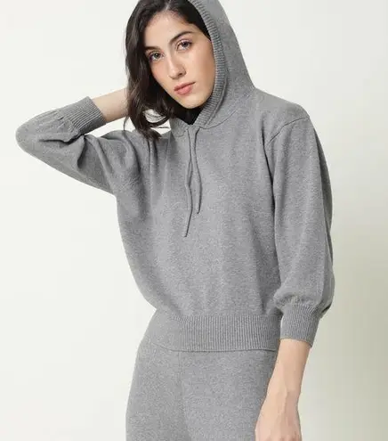 Workshop Republic Clothing Drawstring Cotten Hoodie Sweatshirt Grey Small