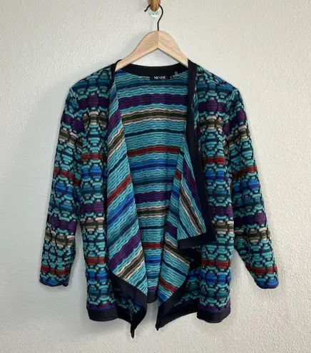 Nic+Zoe Womens Multicolor Knit Draped maximalist Cardigan Jacket Size 2X