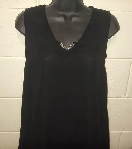 JM Collection New sheer Tank top with chain tunic sleeveless s JM Martin Y2k small