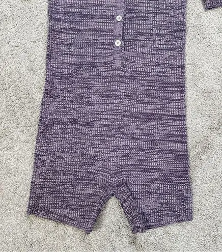 Le Ore Women’s Rimini Collared Romper Playsuit Ribbed Shortsleeve in Purple M Size M