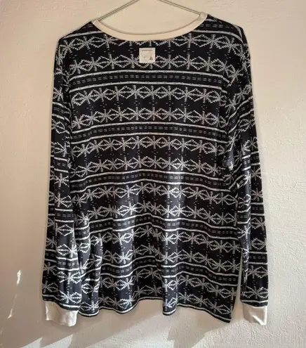 Burt's Bees Snowflake Holiday Pajama Top Size XL Gray