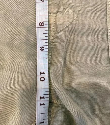 Mother The Shaker Chop Crop Hedge Green Pants Cotton Linen EUC Sz 27