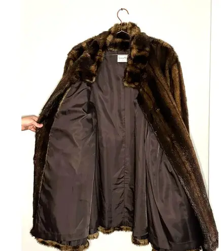 Pamela McCoy Faux Fur Light Dark Brown Color Snap Button Closure Jacket size 1X
