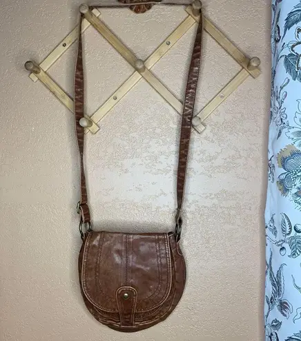 Forever 21  Brown Vegan Leather Cross Body Bag