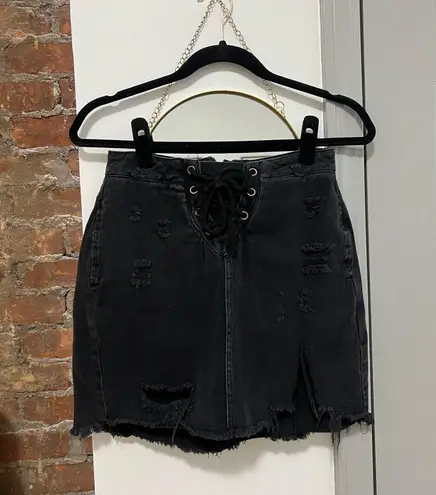 Boutique Black Denim Skirt