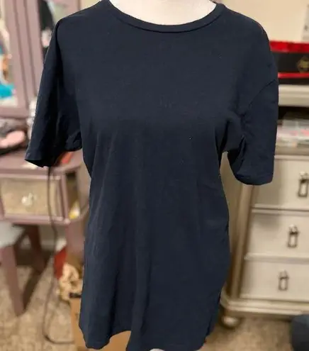 Blue Fitted Crew Neck Short Sleeve Tee Size M